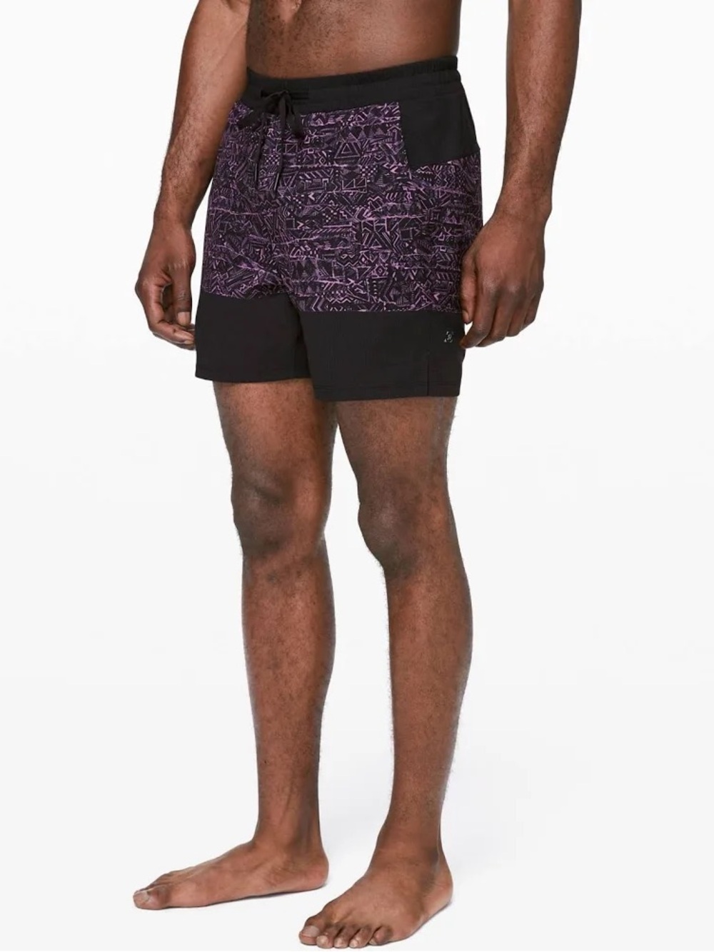 Lululemon Lane Line 6" Men's Swim Shorts in Ripple Geo Vintage Plum Black